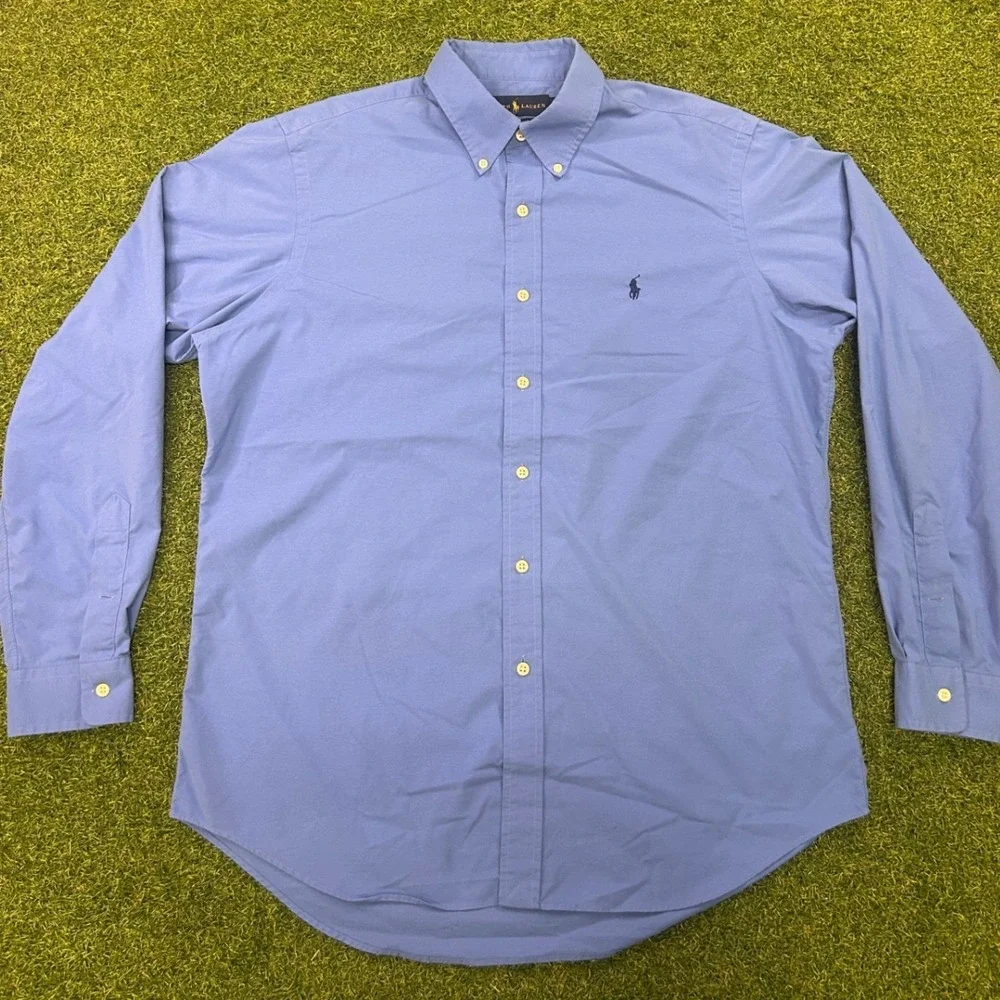 Polo Ralph Lauren Performance Shirt Mens Large Blue Long Sleeve Button Down L